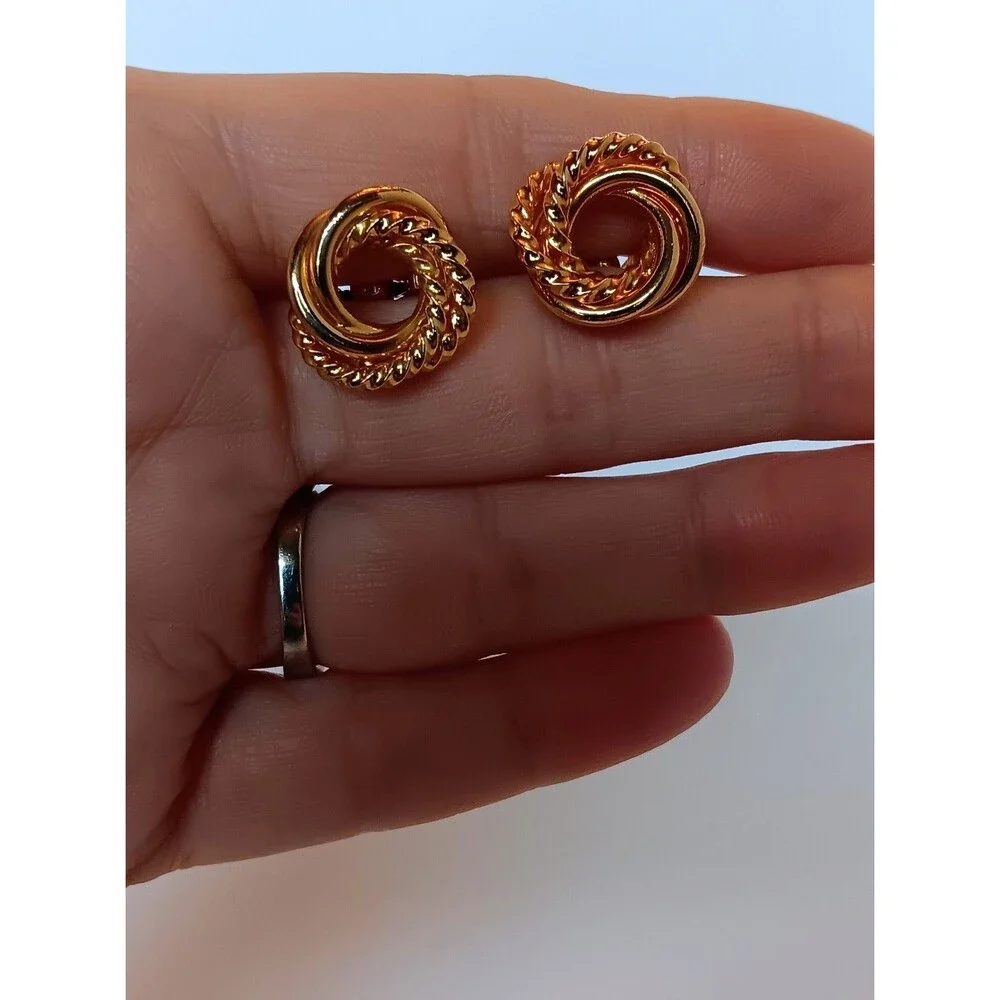 Vintage Goldtone Twisted Rope Knot Cufflinks 5/8 in